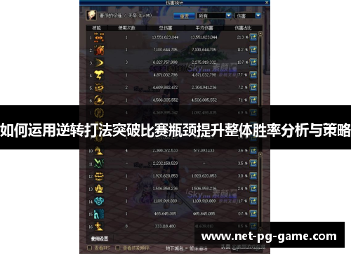 如何运用逆转打法突破比赛瓶颈提升整体胜率分析与策略