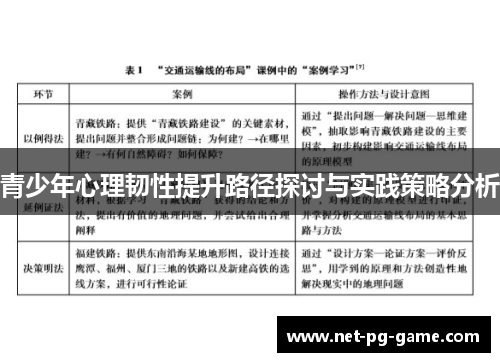 青少年心理韧性提升路径探讨与实践策略分析